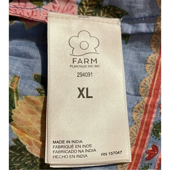 FARM Rio Blue Tropical Tapestry Mini Skirt NWT SZ XL - Picture 11 of 16